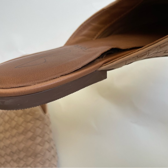 Joie woven leather mules slides flats sz 10 women’s shoes tan cream women’s - Picture 9 of 9